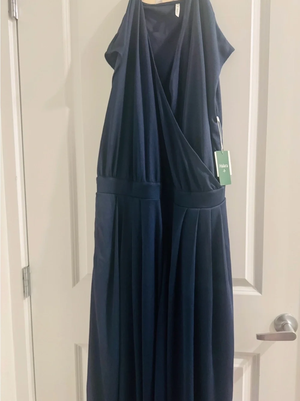 HALARA Navy Wrap-Style Wide-Leg Jumpsuit NEW WITH TAG - Picture 6 of 8